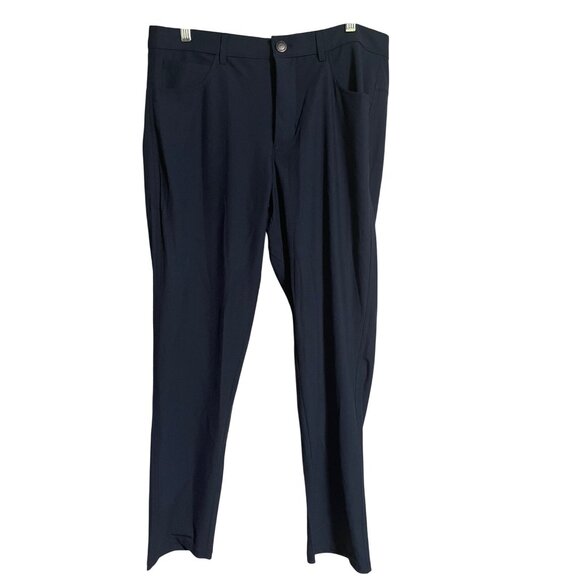 Quiksilver Mens Slim Fit Stretch Pants 32x30 Navy Blue Secure Zip Pocket Golf - Picture 1 of 10